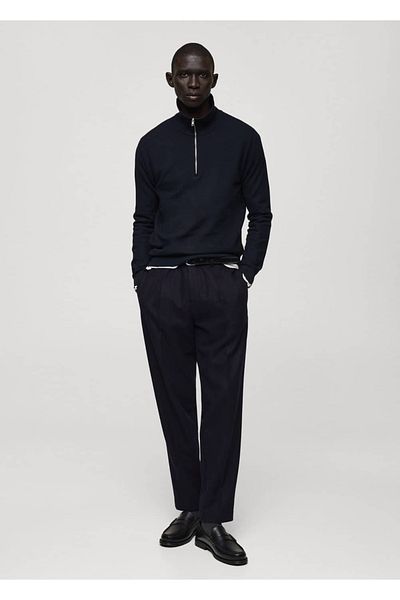 MANGO Man Flannel Woolen Collant Trousers