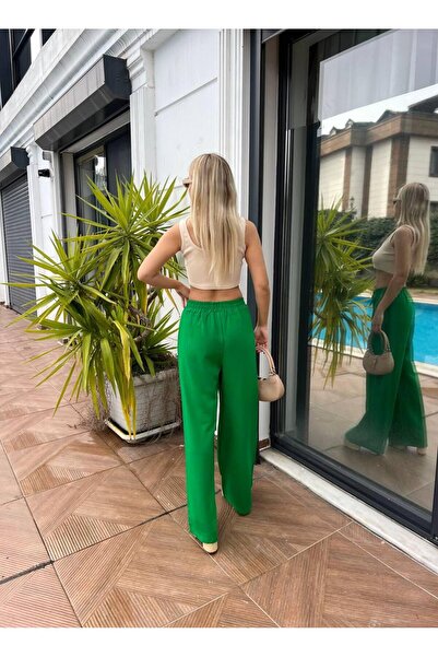 For Angels Linen Elastic Waist Loose Fit Trousers