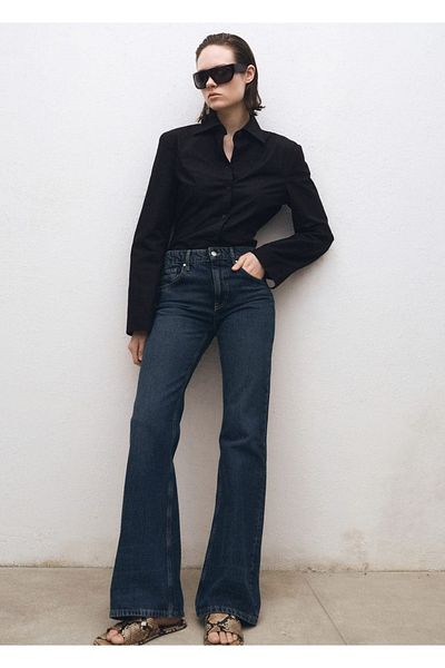 MANGO Woman Mid-Waist Flared Jeans