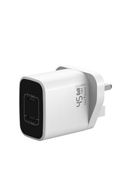 iOsuite QC 45 Watt Home Charger GaN Tech 2 Ports USB-C with USB-C Cable - RY-U45D-CC