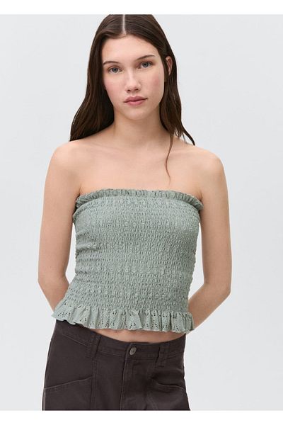Mango Teen Lace Strapless Blouse