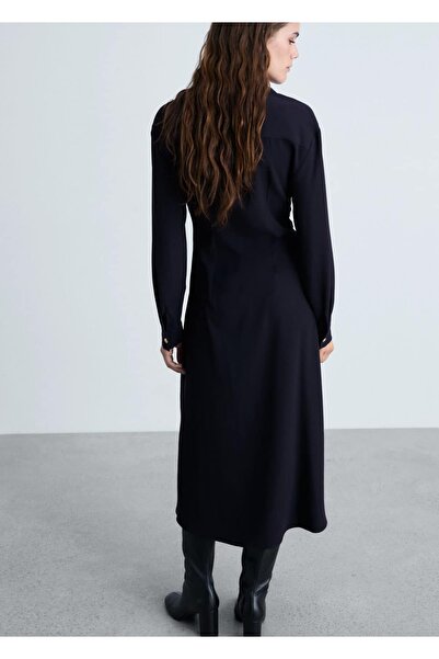 MANGO Woman Beli drape midi elbise