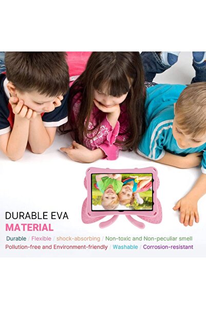 HYX iPad 10.2 Kids Butterfly Case with Kickstand (Pink)