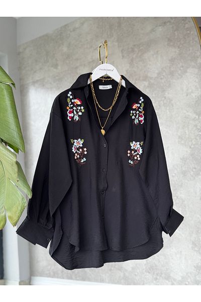modabetce Vintage Embroidered Women's Shirt