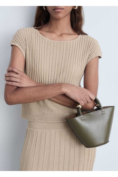 MANGO Woman Wrinkled Look Knitwear Dress