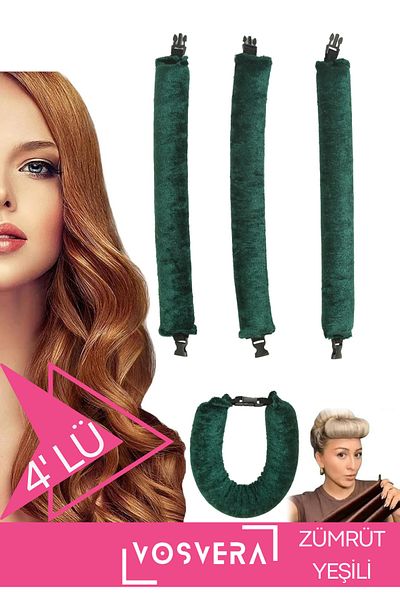 vosvera Velvet Hair Styler - 4 навивки Наденица за къдрене на коса без нагряване