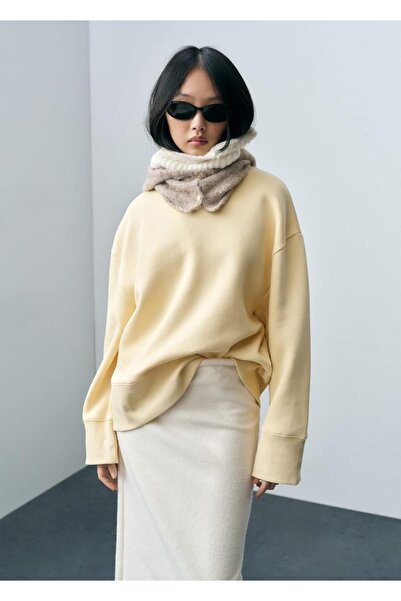 MANGO Woman Geniş kesim koton sweatshirt