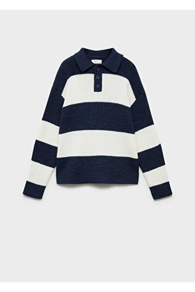 MANGO Kids Çizgili polo tarzı kazak