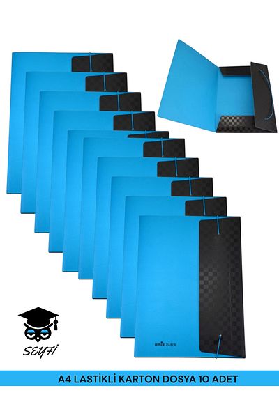 SEYFİKİRTASİYE 10 Elastic A4 Cardboard Files