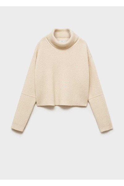 MANGO Woman Yün karışımlı balıkçı yaka kazak