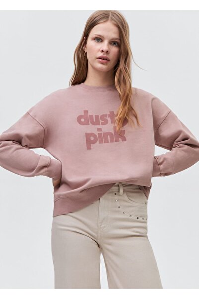 Mango Teen Desenli pamuklu sweatshirt