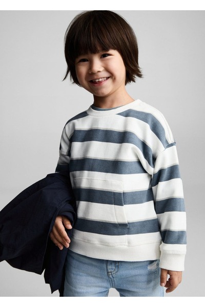MANGO Baby Çizgili koton sweatshirt