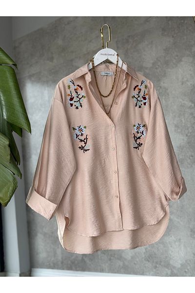 modabetce Vintage Κεντημένο Γυναικείο Πουκάμισο