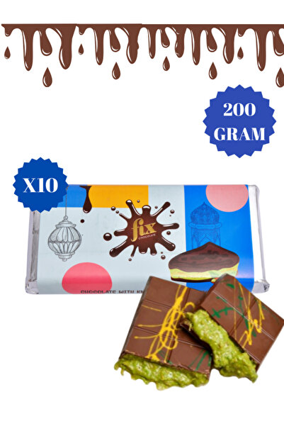 Fix 10 ADET FISTIKLI KADAYIFLI GERÇEK DUBAİ ÇİKOLATASI 200 GR