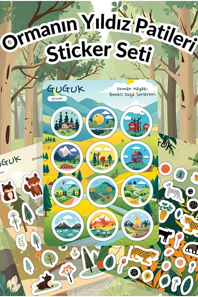 GUGUK Set of Star Paws Sticker Leaves of the Forest