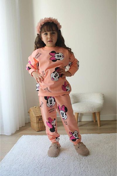 JELİBOOM Girl's Minnie Printed Tracksuit Set
