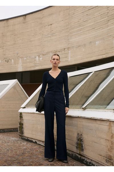 MANGO Woman Contrast Long Jumpsuit with Top
