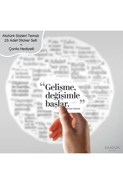 GUGUK مجموعة ملصقات كلمات أتاتورك