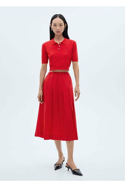 MANGO Woman Pareo Trousers with Straight Cut