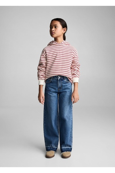 MANGO Kids Yıpranmış paçalı wideleg jean