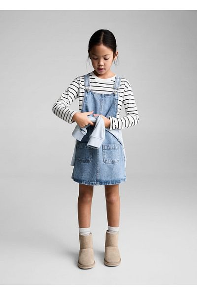 MANGO Kids Βαμβακερό ριγέ μπλουζάκι