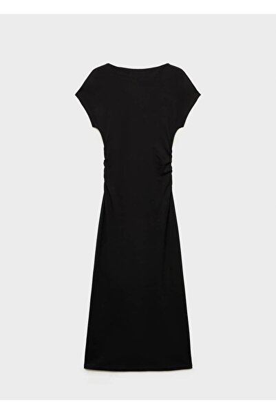 MANGO Woman Drape detaylı midi elbise