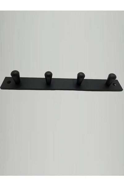 ardini Black or Bathrobe Mat - Screw and Self-adhesive Bathroom Hanger Conical Towel Quadruple