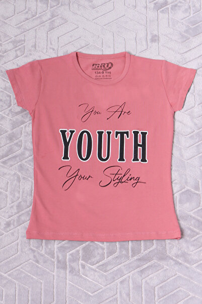 HÇM تي شيرت مطبوع برقبة دائرية موديل C39 للفتيات