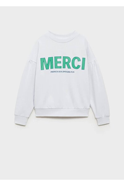 MANGO Kids Hanorac din bumbac cu mesaj