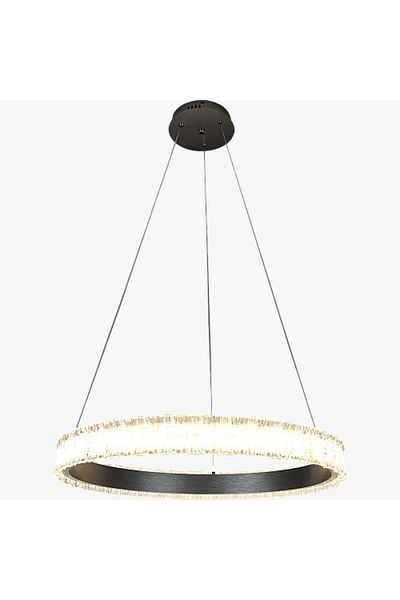 Btm Luxury Modern Black LED Chandelier with Three Lights and Remote 80cm