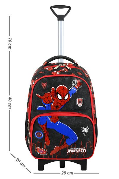 Roxy Spider Printed Portable Rickshaw Set of 3 Primary School Bag, Thermal Lunch and Pencil Case Set