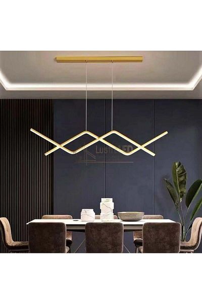 Btm Modern Rectangular Black Slanted LED Chandelier