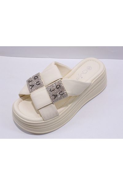 Guja 25Y409-2 Cross Stone Slippers (Mold Is Small, Size 1)