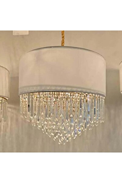 Btm Modern gold ceiling chandelier with clear crystal, 40 cm round shape