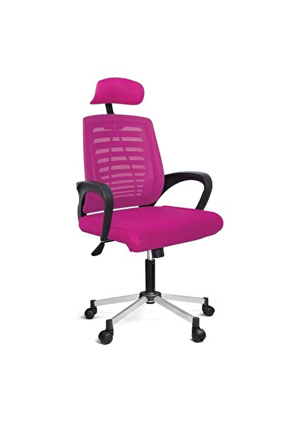 Türksit Karizma File Müdür Koltuğu Metalik Gri Boyalı Ayak Pembe