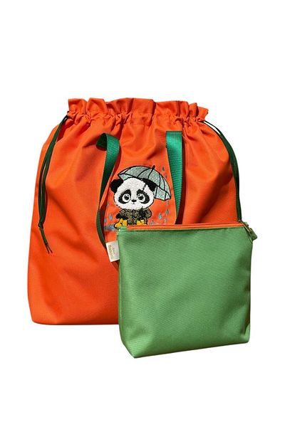 Atelier Bomonti Panda Pattern Waterproof Wet Dry, Dirty Clean, Beach Pool Functional Bag Set of 2