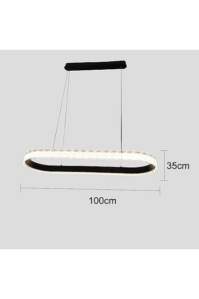 Btm Modern rectangular chandelier, black color, 30*80 cm