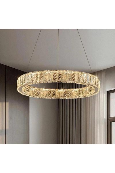 Btm Modern circular LED crystal chandelier 60cm