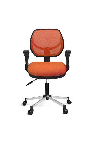 Türksit 804 File Çalışma Koltuğu Metalik Gri Boyalı Ayak Turuncu