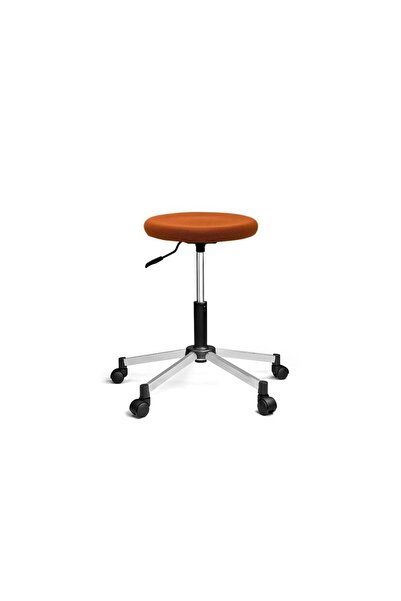 Türksit Amortisörlü Tabure Dökme Sünger File Krom Ayak Turuncu