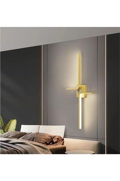 Btm Modern black wall lamp with 3 golden lights