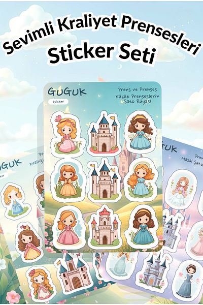 GUGUK Cute Royal Princesses Sticker Leaves Set
