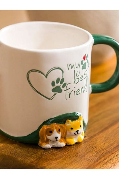 LC Waikiki Lcw Home Animal Printed Mixed Color Ceramic Mug 385 ml