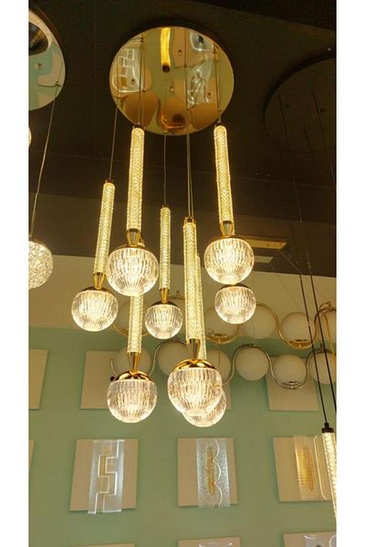 Btm Modern LED Chandelier with 8 Balls Tubular Design