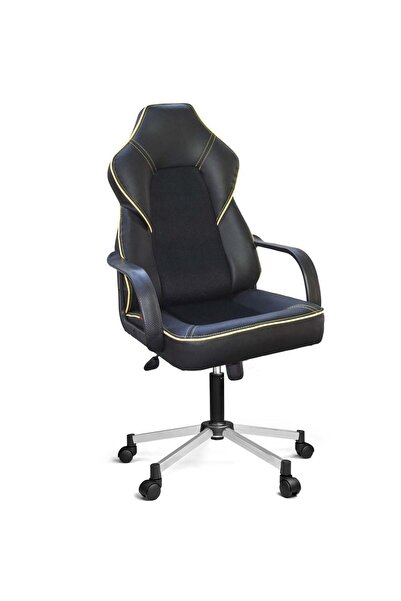 Türksit Lidya Yönetici ve Oyuncu Koltuğu Plastik Kol Ve Metalik Gri Boyalı Ay...