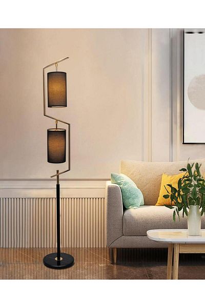 Btm Modern metal floor lamp with golden marble base