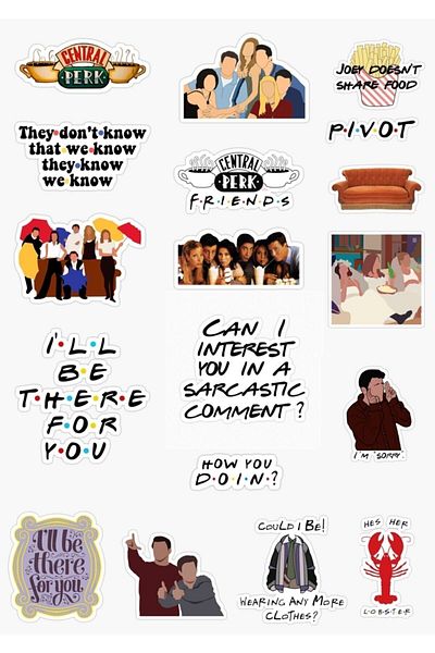 Major Selection Σετ αυτοκόλλητων ειδικής σχεδίασης Friends Series 18 τεμαχίων