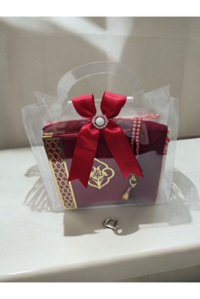 TUTUYA TEXTIL Gift Set of 4 Gift Set Yasin Jewelry Rosary Head Covering Prayer Mat Set of 4