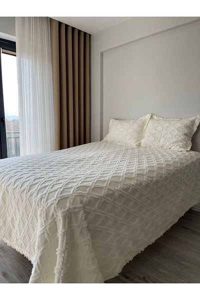 MİRATELİER Scandinavian Double Tasseled Bedspread