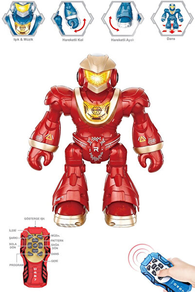 TRENDZONE Uzaktan Kumandalı Sesli Işıklı Dansçı İnteraktif Pilli Robot 23 cm